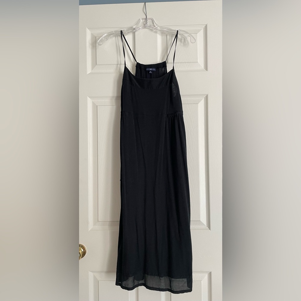 GAP Casual Black Spaghetti Strap Halter Dress